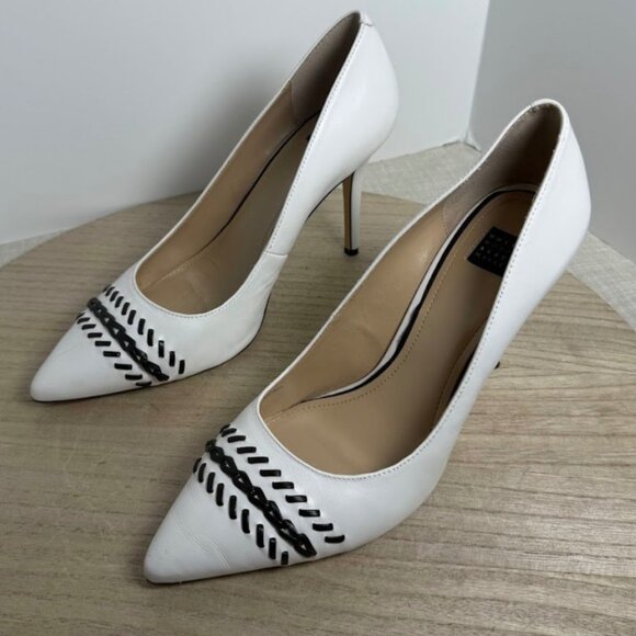 White House Black Market White Heels Pointed Toe Stiletto - Picture 5 of 8